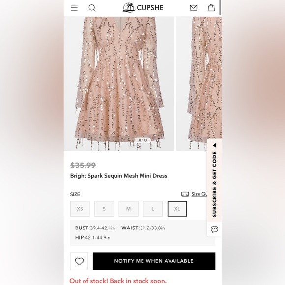 Cupshe Bright Spark Sequin Mesh Mini Dress- Fearless Era! New Year’s Eve! - Picture 6 of 7